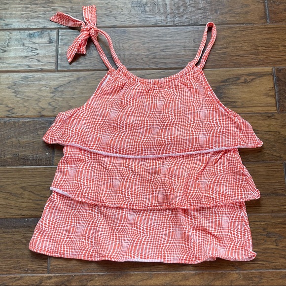 MICHAEL Michael Kors orange & white tiered tank top size medium - Picture 6 of 14